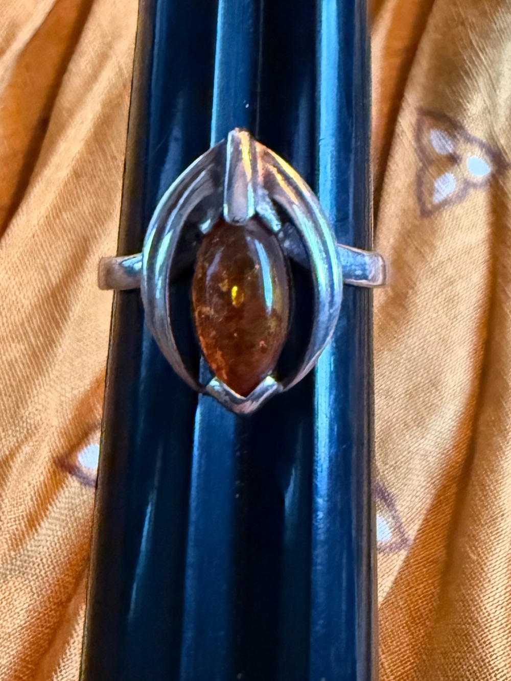 Amber Silver Ring